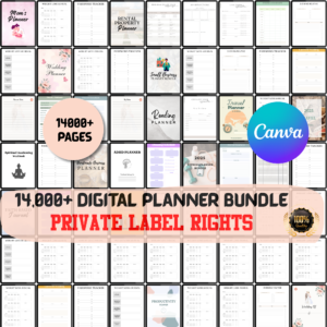 PLR Canva Template Bundle 1000+ planners